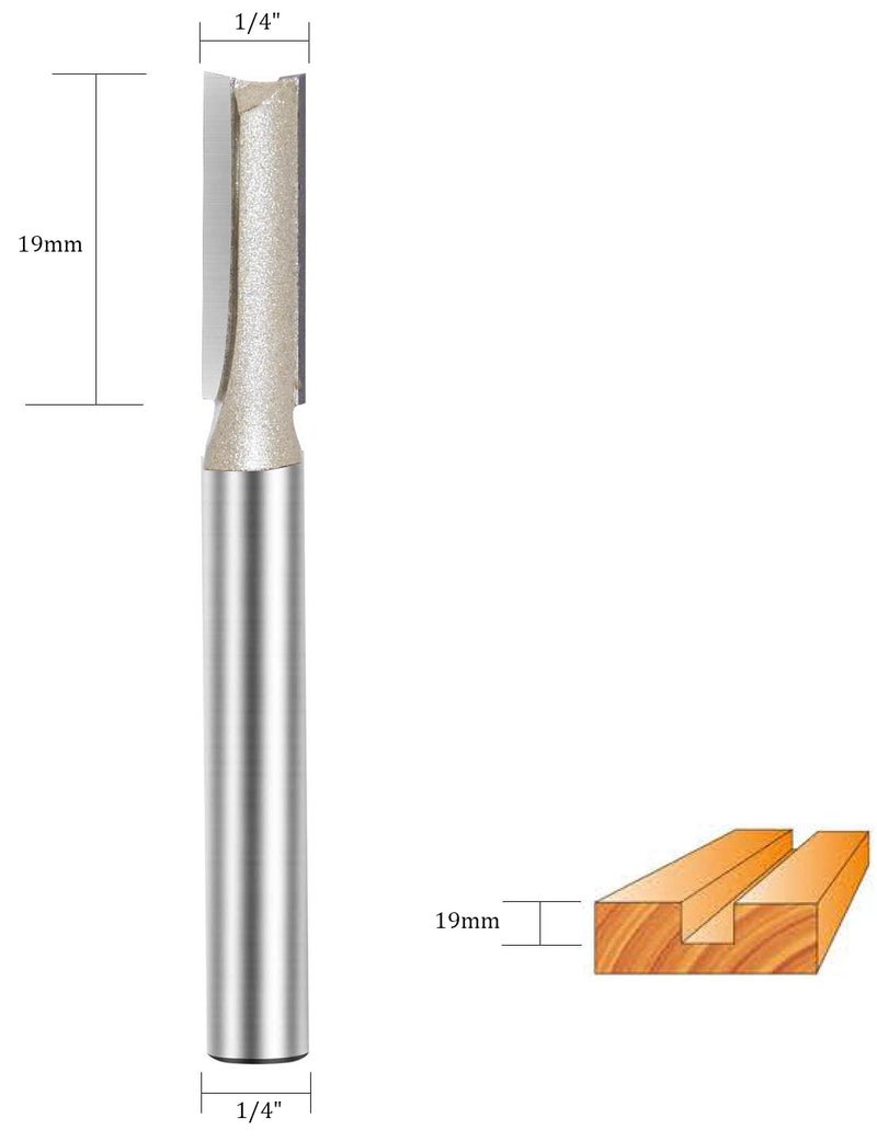 NACX 1/4-inch Shank, 1/4-inch Cutting Dia, 2-Flute Straight Router Bit, Carbide Tipped Plunge Router Bit, 4pcs - Image 2
